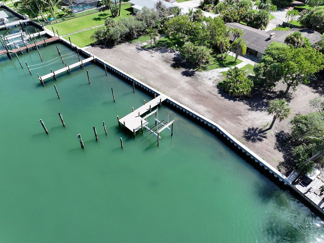 Seawall, Dock & Neptune Boat Lift Installation – Hutchinson Island South, Florida
