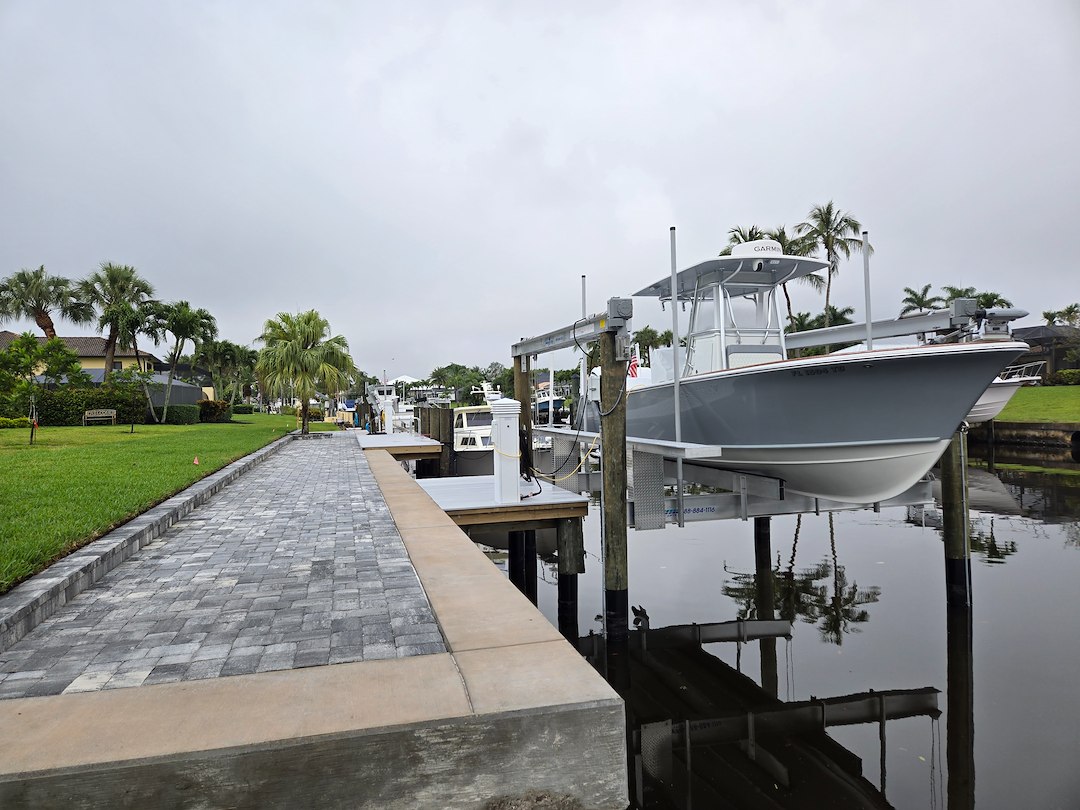 Top Quality Marine Construction Project in Stuart, Florida | Seawall, Dock, and Boat Lift Installation